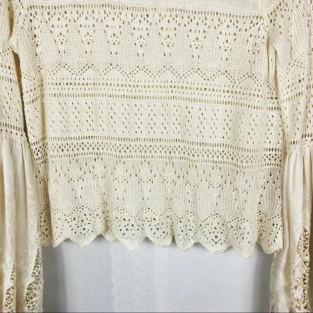 Free People Once Upon a Time Crochet Top | Ivory | Size XS